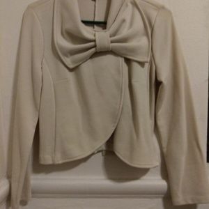 Crop Blazer With Large Stylish Bow Very Unique